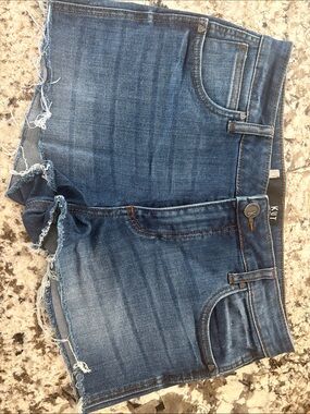 Kut from the Kloth Distressed Blue Denim Jean Shorts